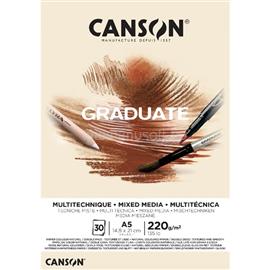 CANSON Graduate Mixed Media A5, álló, 220 g/m2, ragasztott, natúr színű rajzpapírtömb C400110367 small