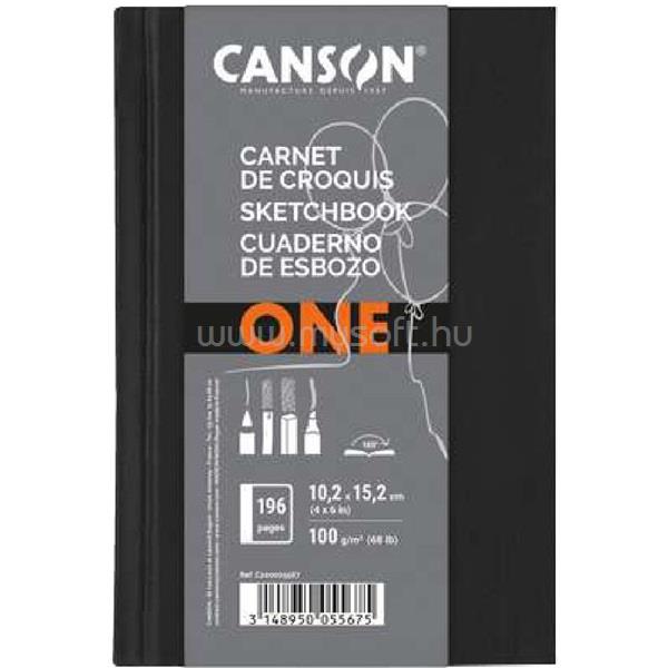 CANSON One 10,2x15,2 cm, álló, 100 g/m2, ragasztott fehér rajzpapírfüzet