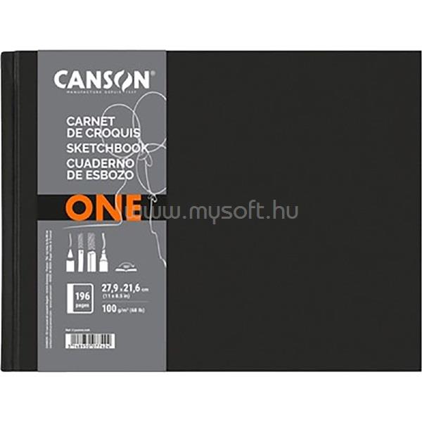 CANSON One 27,9x21,6 cm, fekvő, 100 g/m2, ragasztott fehér rajzpapírfüzet