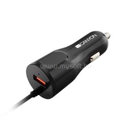 CANYON Autós Töltő, 1 portos, 1xUSB, 5V-2,4A, Beépített Lightning kábellel, fekete - CNE-CCA033B CNE-CCA033B small