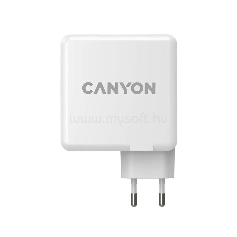 CANYON CND-CHA100W01 hálózati töltő, 4portos, 2xUSB-C 100W, 2xUSB-A 30W, fehér