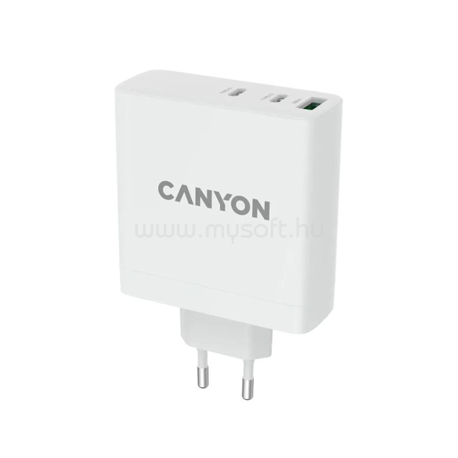 CANYON CND-CHA140W01 hálózati töltő, 3 portos, 2xUSB-C, 1xUSB-A, 140W, fehér