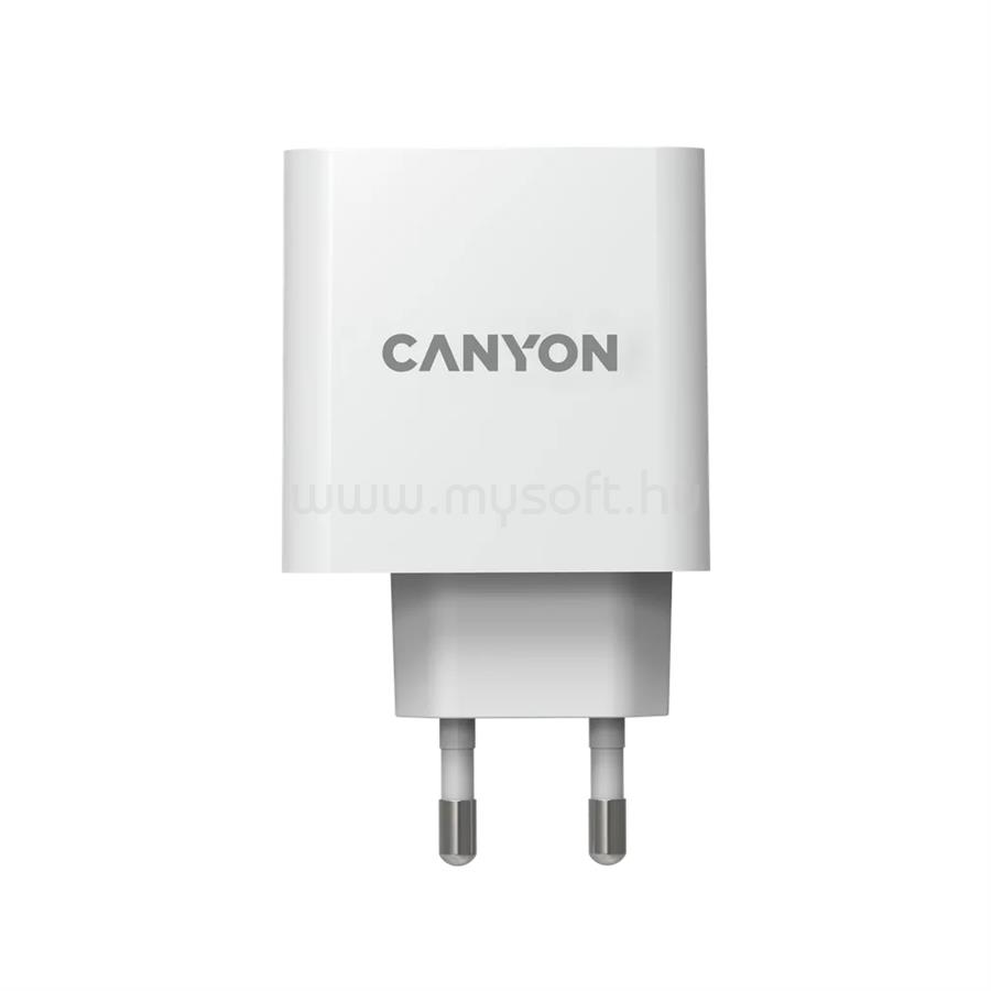 CANYON CND-CHA65W01 hálózati töltő, 1 portos, USB-C, 65W, fehér