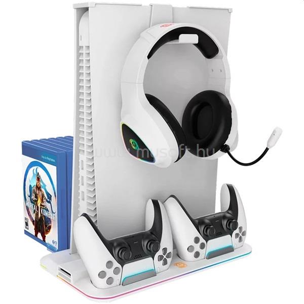 CANYON CND-CSPS5W PS5 fehér multifunkcionális hűtő állvány (fehér)