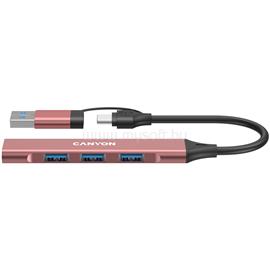 CANYON hub DS-02 4in1 USB-A/C Pink CNS-TDS02P small