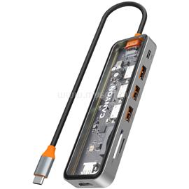 CANYON hub DS-13 7in1 4k USB-C Transparent Space Grey CNS-TDS13 small