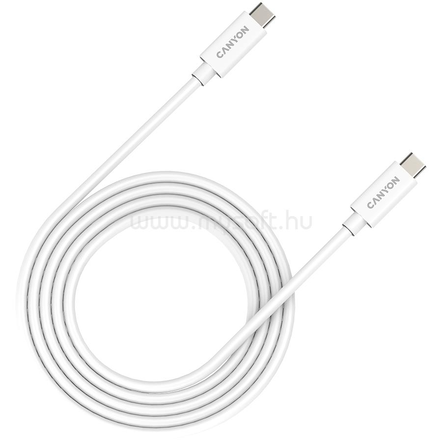 CANYON UC-42, cable, U4-CC-5A2M-E, USB4 TYPE-C to TYPE-C cable assembly 20G 2m 5A 240W(ERP) with E-MARK, CE, ROHS, white