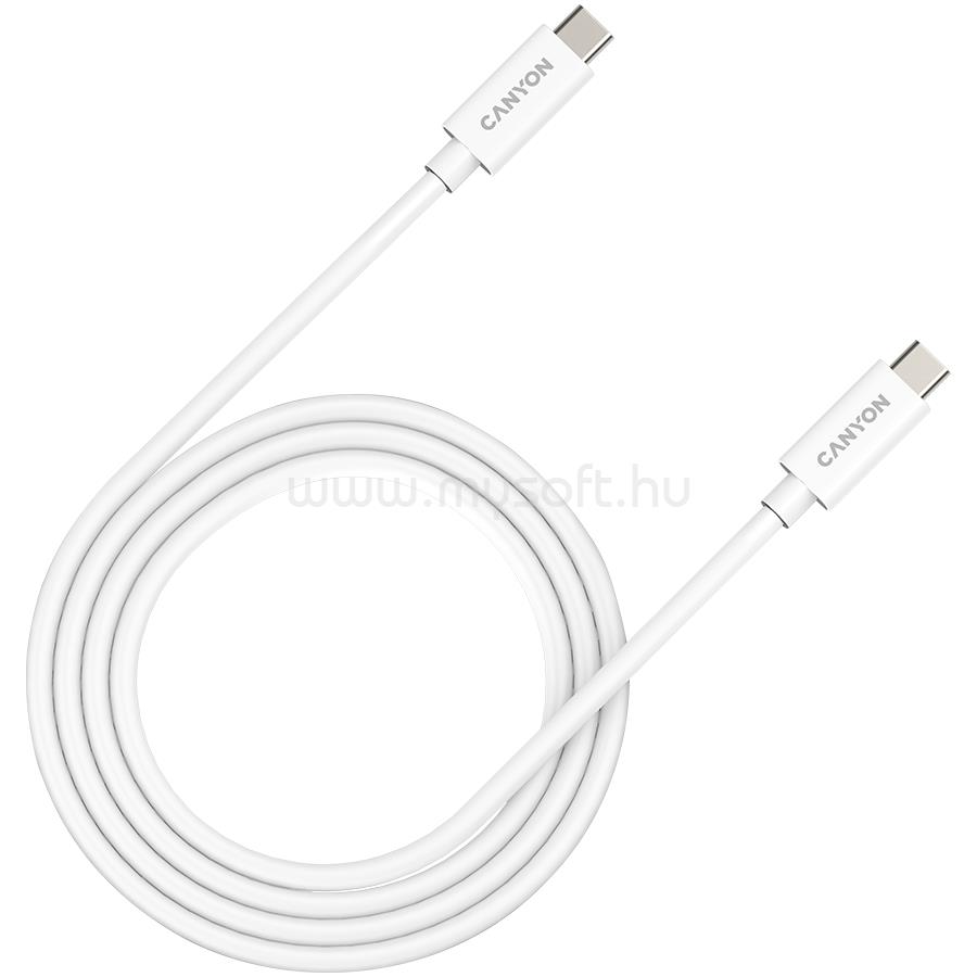 CANYON UC-44, cable, U4-CC-5A1M-E, USB4 TYPE-C to TYPE-C cable assembly 40G 1m 5A 240W(ERP) with E-MARK, CE, ROHS, white