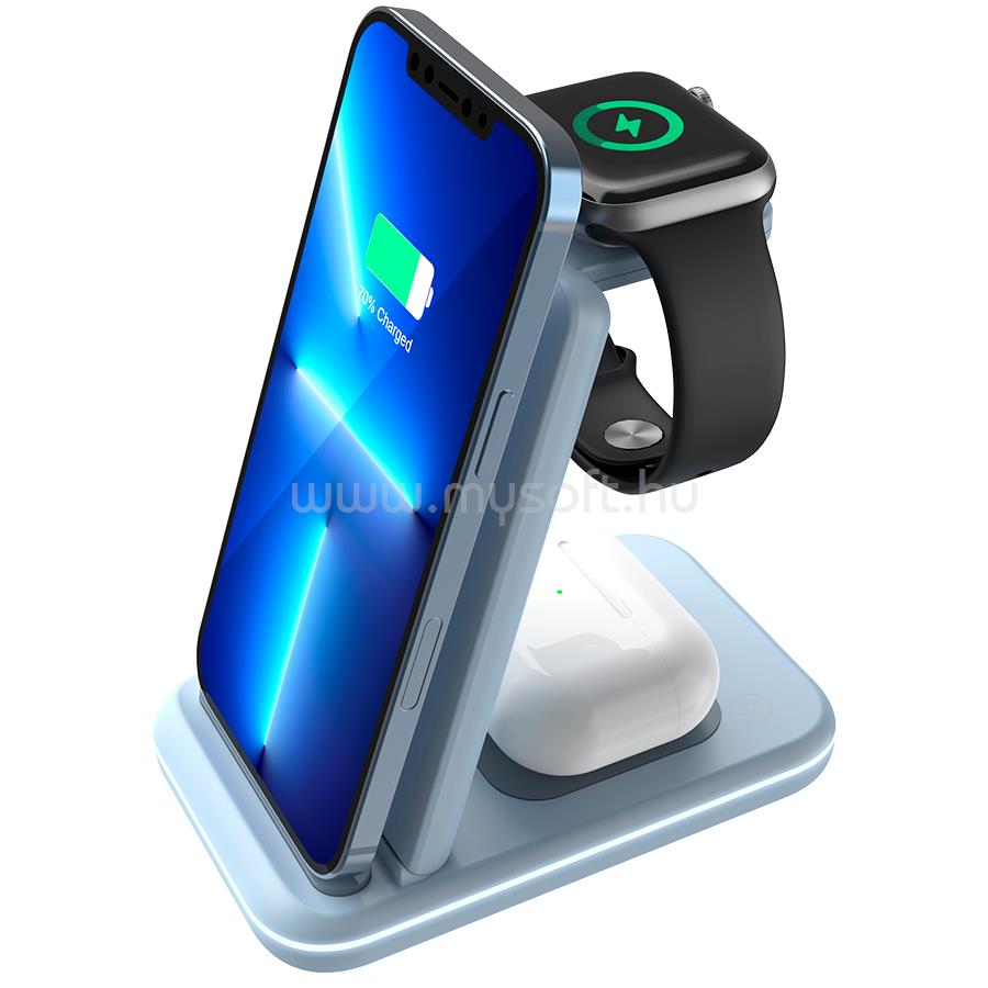CANYON wireless charger WS-304 15W 3in1 Blue