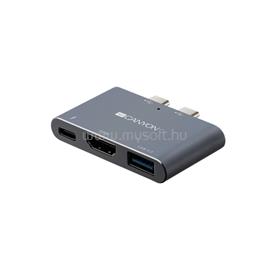 CANYON HUB 3-in-1, MacBook-hoz, Thunderbolt 3, USB3.0, HDMI, szürke - CNS-TDS01DG CNS-TDS01DG small