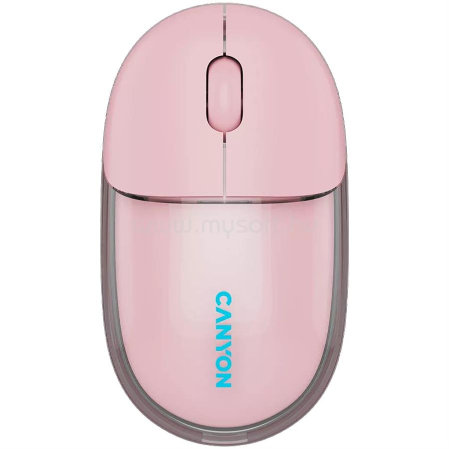 CANYON OnClick 24 BT vezeték nélküli egér (átlátszó-rózsaszín)