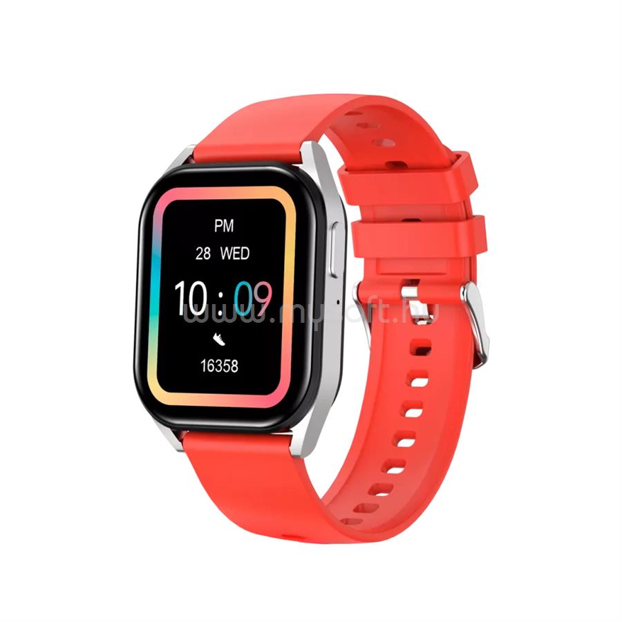 CANYON smart watch Chatter SW-58 BT-CALL okosóra (ezüst-piros)