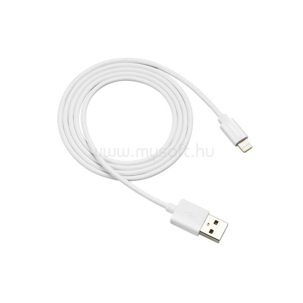 CANYON Töltőkábel, USB - LTG, Apple kompatibilis, fehér - CNS-MFICAB01W