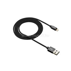 CANYON CNS-MFIC3B töltőkábel, USB - LTG, Apple kompatibilis, Szövetborítás, 1m (fekete) CNS-MFIC3B small