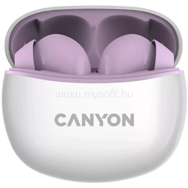 CANYON TWS-5 True Wireless Bluetooth fülhallgató (lila-fehér)