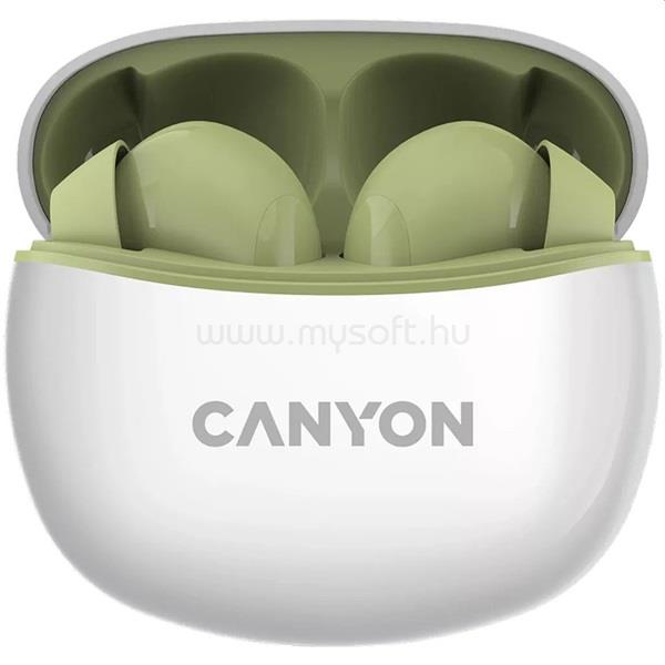 CANYON TWS-5 True Wireless Bluetooth fülhallgató (zöld-fehér)