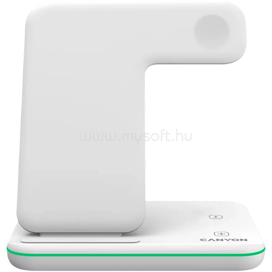 CANYON WS-303 3-in-1 15W univerzális vezeték nélküli töltő adapter fehér (Qi)