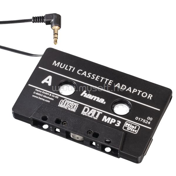HAMA Jack 3.5 mm adapter kazettás autorádióhoz (fekete)