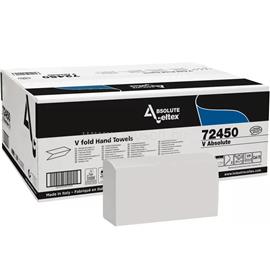 CELTEX Kéztörlő 2 rétegű V hajtogatású 250 lap/csomag 20 csomag/karton Absolute Celtex_72450 fehér CELTEX_52527 small