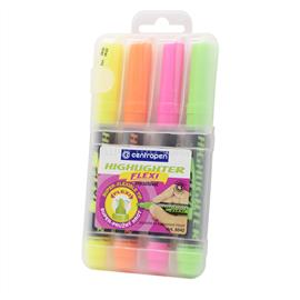 CENTROPEN Szövegkiemelő készlet, 1-5mm, rugalmas vágott hegyű, 8542, 4 klf. szín CENTROPEN_34641 small