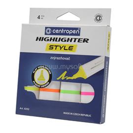CENTROPEN Szövegkiemelő készlet 1-4,6mm, vágott hegyű, 6252 neon, 4 klf. szín CENTROPEN_34643 small