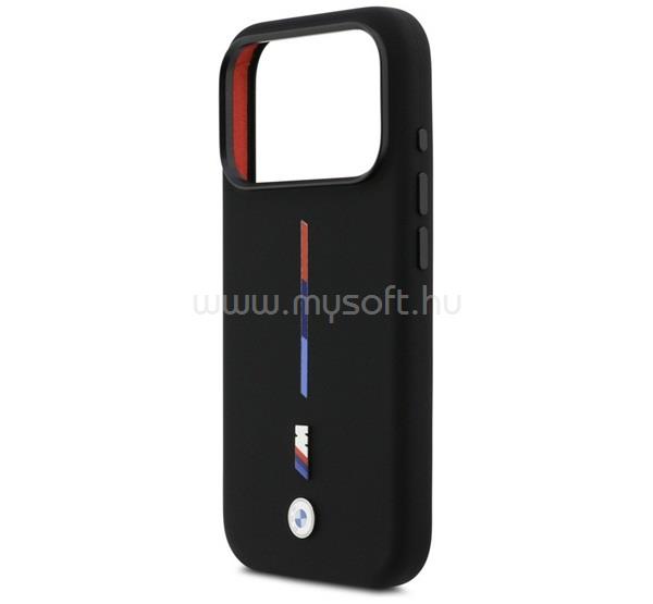 CG MOBILE iPhone 18 Pro / 17 Pro BMW M SILICON TRICOLOR LINE MAGSAFE szilikon telefonvédő ütésállóság, MagSafe, FEKETE
