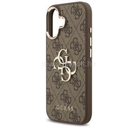 CG MOBILE iPhone 17 GUESS 4G BIG CLASSIC LOGO szilikon telefonvédő ütésállóság, bőr hatású hátlap, BARNA/ARANY GUHCP17S4GMGCBR small