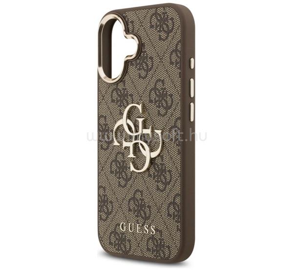 CG MOBILE iPhone 17 GUESS 4G BIG CLASSIC LOGO szilikon telefonvédő ütésállóság, bőr hatású hátlap, BARNA/ARANY