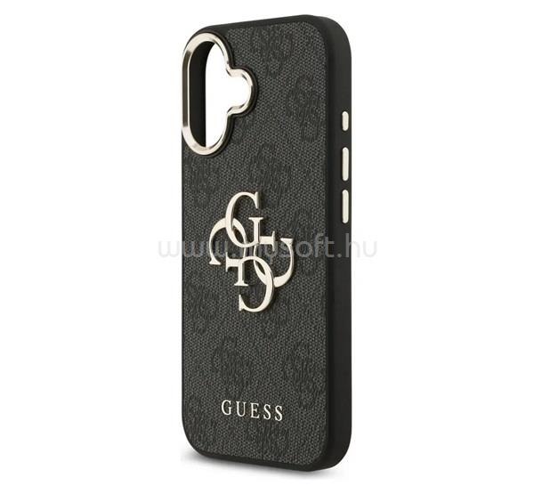 CG MOBILE iPhone 17 GUESS 4G BIG CLASSIC LOGO szilikon telefonvédő ütésállóság, bőr hatású hátlap, FEKETE/ARANY