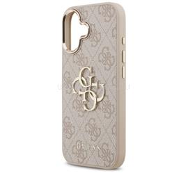 CG MOBILE iPhone 17 GUESS 4G BIG CLASSIC LOGO szilikon telefonvédő ütésállóság, bőr hatású hátlap, RÓZSASZÍN/ARANY GUHCP17S4GMGCPI small