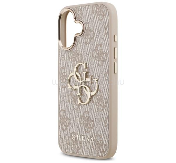 CG MOBILE iPhone 17 GUESS 4G BIG CLASSIC LOGO szilikon telefonvédő ütésállóság, bőr hatású hátlap, RÓZSASZÍN/ARANY