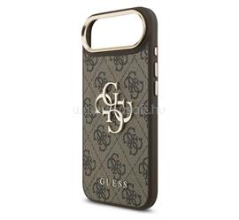CG MOBILE iPhone Air GUESS 4G BIG CLASSIC LOGO szilikon telefonvédő ütésállóság, bőr hatású hátlap, SÖTÉTBARNA/ARANY GUHCP17M4GMGCBR small