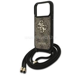 CG MOBILE GUESS 4G BIG LOGO CORD STAP CROSSBODY műanyag telefonvédő ütésállóság, bőr hatású hátlap + vállpánt, BARNA GUHCP17LP4GMGCRW small