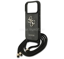 CG MOBILE GUESS 4G BIG LOGO CORD STAP CROSSBODY műanyag telefonvédő ütésállóság, bőr hatású hátlap + vállpánt, FEKETE GUHCP17LP4GMGCRK small
