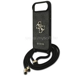 CG MOBILE GUESS 4G BIG LOGO CORD STAP CROSSBODY műanyag telefonvédő ütésállóság, bőr hatású hátlap + vállpánt, FEKETE GUHCP17MP4GMGCRK small