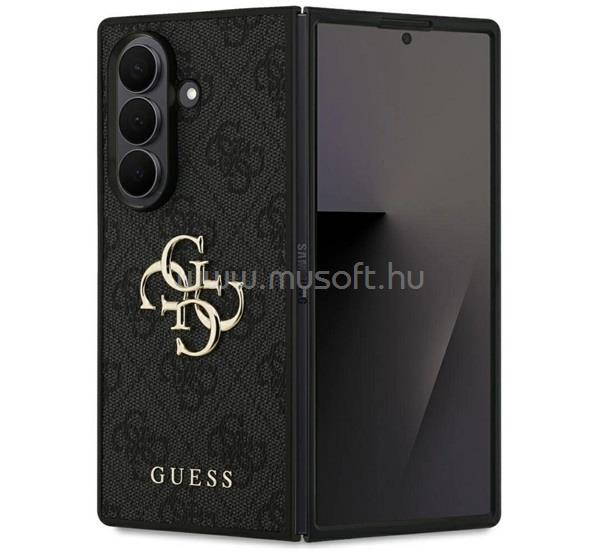 CG MOBILE Samsung Z Fold7 GUESS 4G BIG LOGO szilikon telefonvédő ütésállóság, bőr hatású hátlap, FEKETE