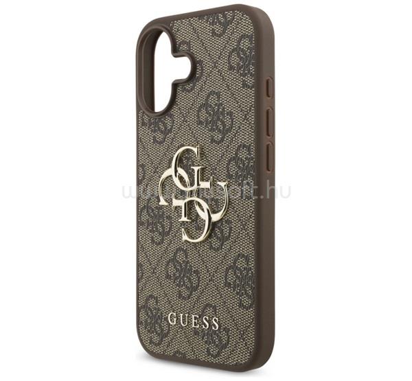 CG MOBILE iPhone 17 GUESS 4G BIG LOGO szilikon telefonvédő ütésállóság, bőr hatású hátlap, SÖTÉTBARNA
