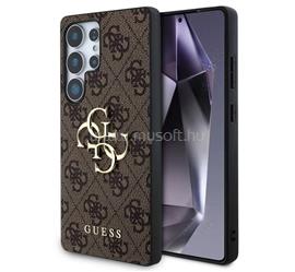 CG MOBILE Samsung S25 Ultra GUESS 4G BIG LOGO szilikon telefonvédő ütésállóság, bőr hatású hátlap, SÖTÉTBARNA GUHCS25L4GMGBR small