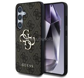 CG MOBILE Samsung S25 GUESS 4G BIG LOGO szilikon telefonvédő ütésállóság, bőr hatású hátlap, SÖTÉTBARNA GUHCS25S4GMGBR small