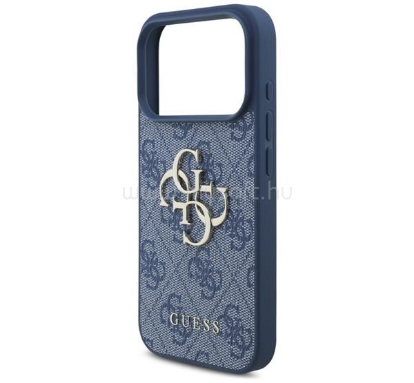 CG MOBILE iPhone 18 Pro / 17 Pro GUESS 4G BIG LOGO szilikon telefonvédő ütésállóság, bőr hatású hátlap, SÖTÉTKÉK