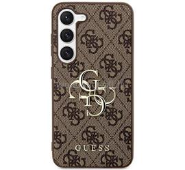 CG MOBILE Samsung S24 Ultra GUESS 4G BIG METAL LOGO műanyag telefonvédő ütésállóság, bőr hatású hátlap, BARNA GUHCS24L4GMGBR small