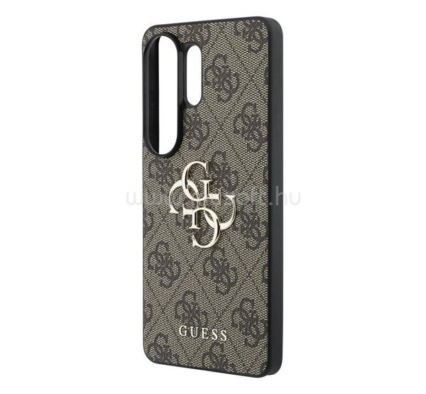 CG MOBILE Samsung S26 Ultra GUESS 4G BIG METAL LOGO műanyag telefonvédő ütésállóság, bőr hatású hátlap, SÖTÉTBARNA