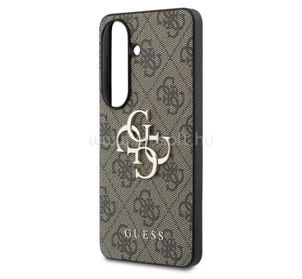 CG MOBILE Samsung S26 GUESS 4G BIG METAL LOGO műanyag telefonvédő ütésállóság, bőr hatású hátlap, SÖTÉTBARNA
