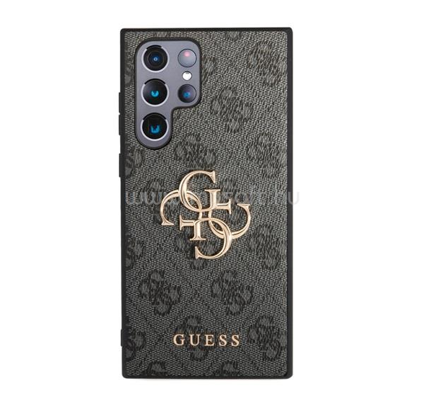 CG MOBILE Samsung S24 Ultra GUESS 4G BIG METAL LOGO műanyag telefonvédő ütésállóság, bőr hatású hátlap, SÖTÉTSZÜRKE