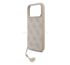 CG MOBILE iPhone 18 Pro Max / 17 Pro Max GUESS 4G CHARMS műanyag telefonvédő textil hátlap, telefondísz, RÓZSASZÍN GUHMP17XGF4GCP small