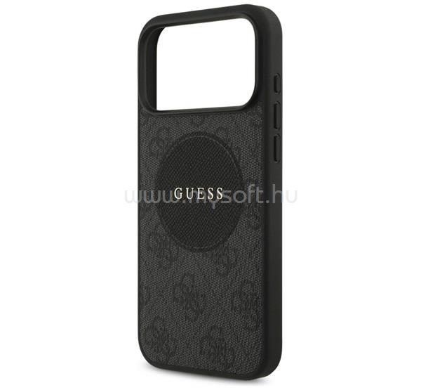 CG MOBILE iPhone 18 Pro Max / 17 Pro Max GUESS 4G CIRCLE CLASSIC LOGO szilikon telefonvédő ütésállóság, MagSafe, FEKETE
