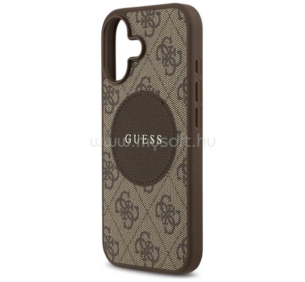 CG MOBILE iPhone 17 GUESS 4G CIRCLE CLASSIC LOGO szilikon telefonvédő ütésállóság, MagSafe, SÖTÉTBARNA