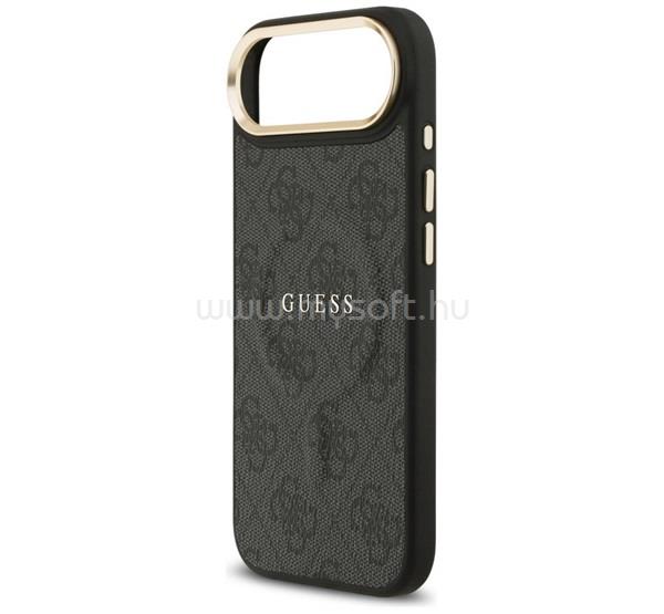 CG MOBILE iPhone Air GUESS 4G CLASSIC LOGO szilikon telefonvédő ütésállóság, bőr hatású hátlap, FEKETE