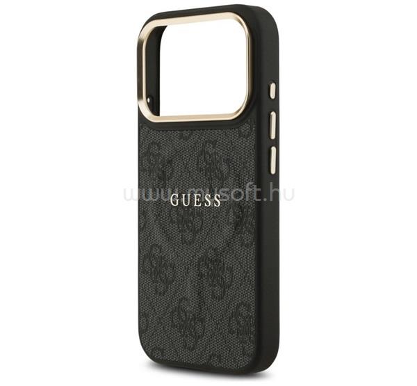 CG MOBILE iPhone 18 Pro Max / 17 Pro Max GUESS 4G CLASSIC LOGO szilikon telefonvédő ütésállóság, bőr hatású hátlap, FEKETE