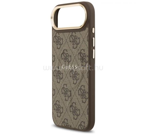 CG MOBILE iPhone Air GUESS 4G CLASSIC LOGO szilikon telefonvédő ütésállóság, bőr hatású hátlap, SÖTÉTBARNA